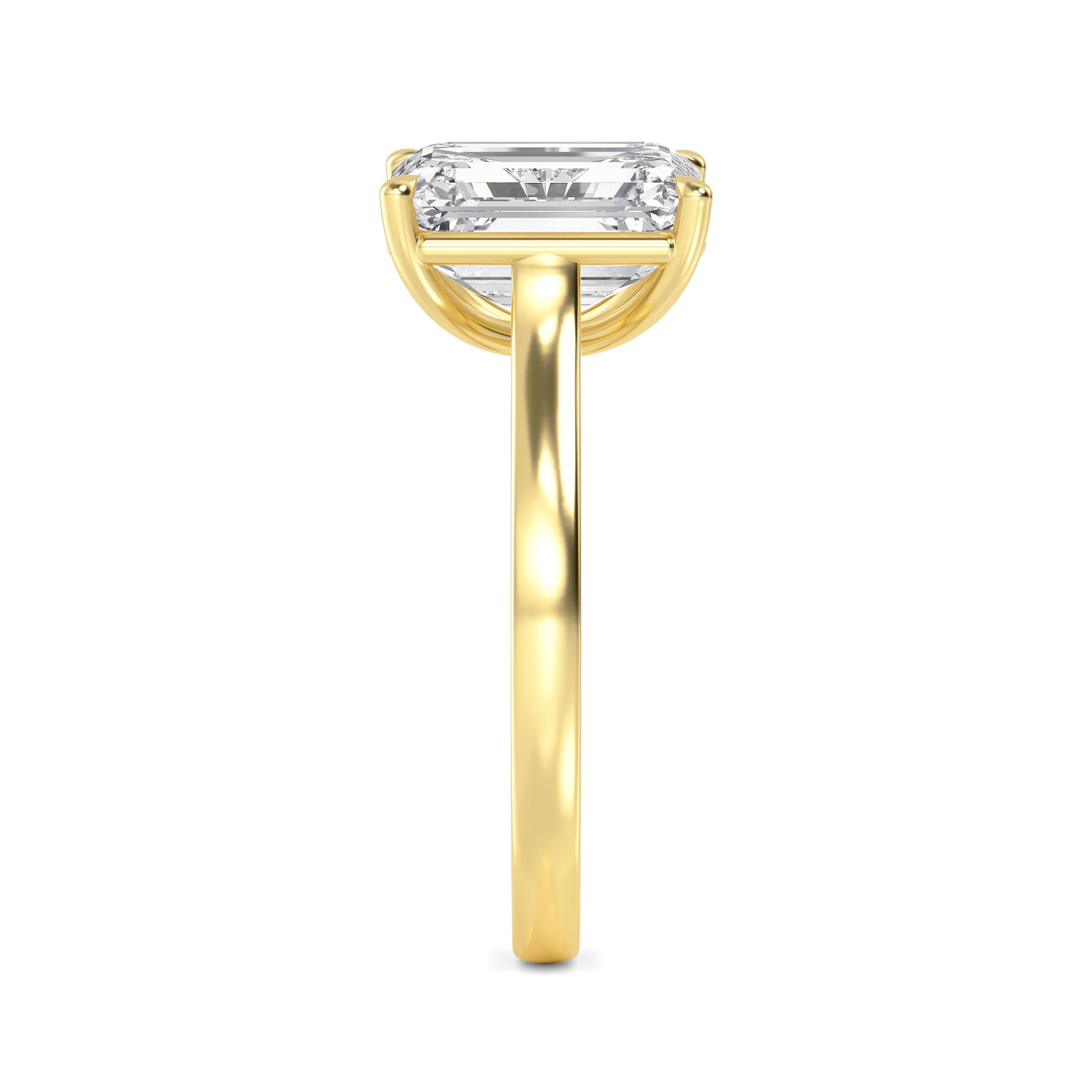 4.00ctw Emerald cut and Oval Lab Grown Diamond Toi et Moi Engagement Ring
