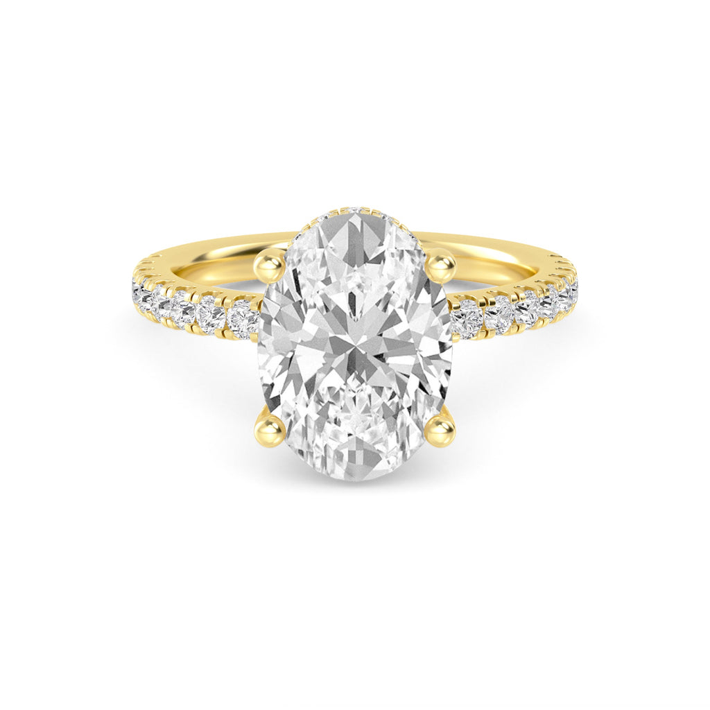 The Natasha 3.70ctw Oval cut Lab Grown Diamond Hidden Halo Engagement Ring