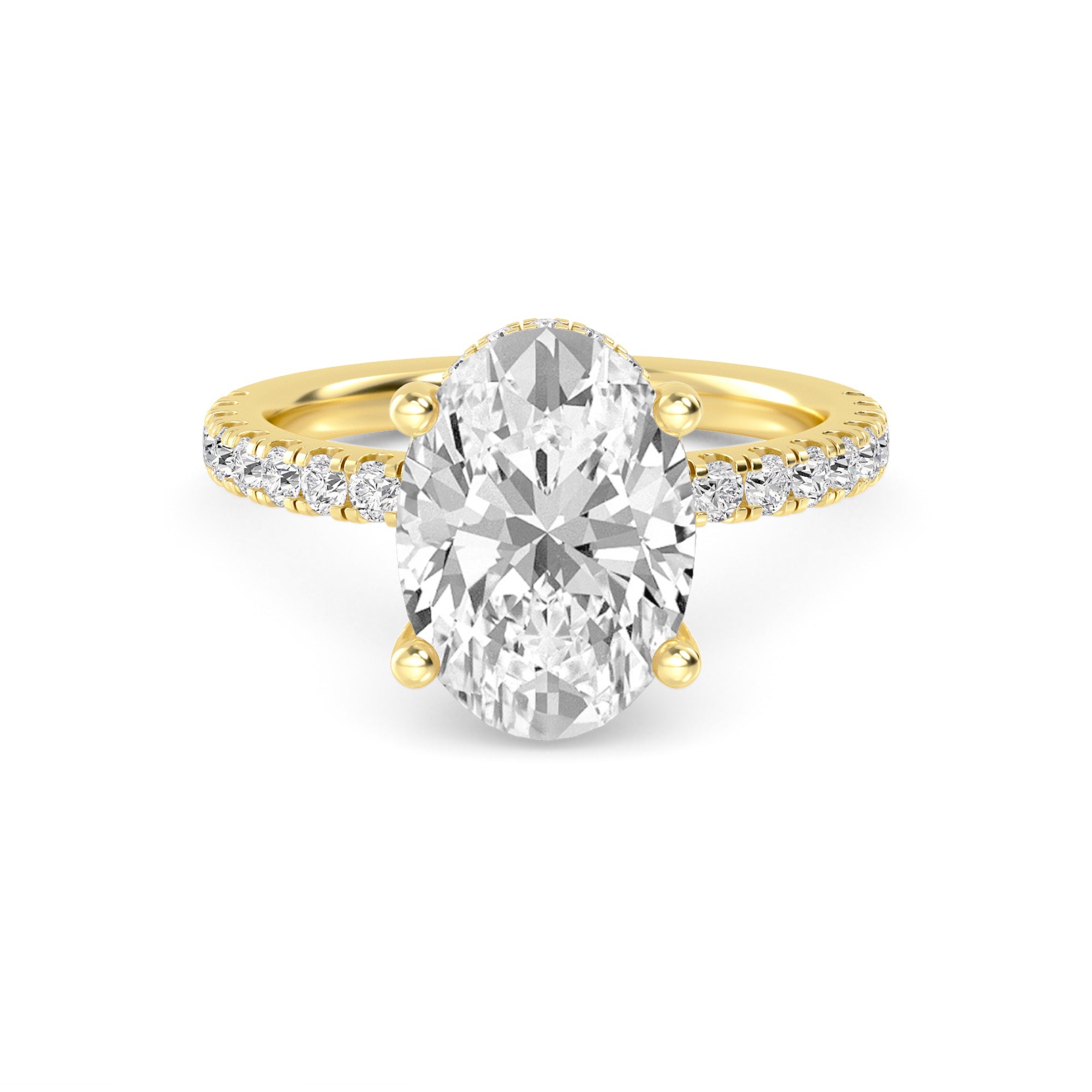 The Natasha 3.70ctw Oval cut Lab Grown Diamond Hidden Halo Engagement Ring