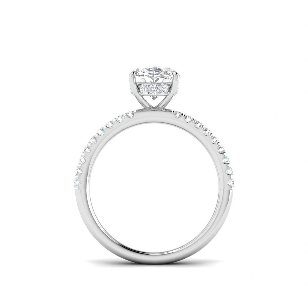 The Victoria 2.35ctw Oval cut Lab Grown Diamond Hidden Halo Engagement Ring