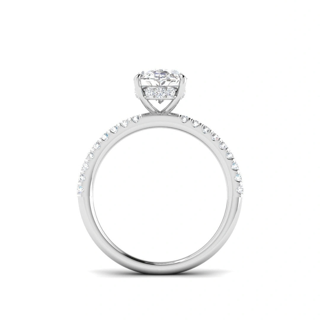 The Victoria 2.35ctw Oval cut Lab Grown Diamond Hidden Halo Engagement Ring