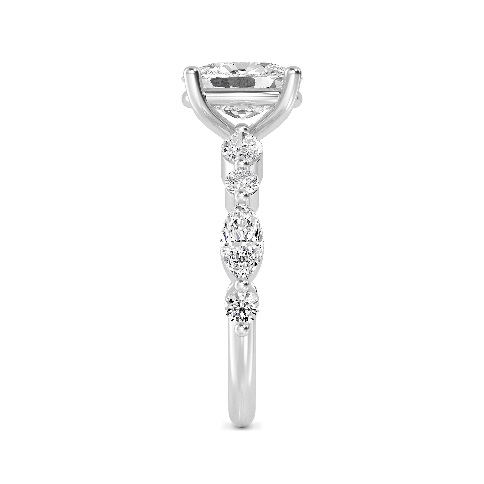 The Lucia 2.78ctw Elongated Cushion cut Lab Grown Diamond Engagemnt Ring