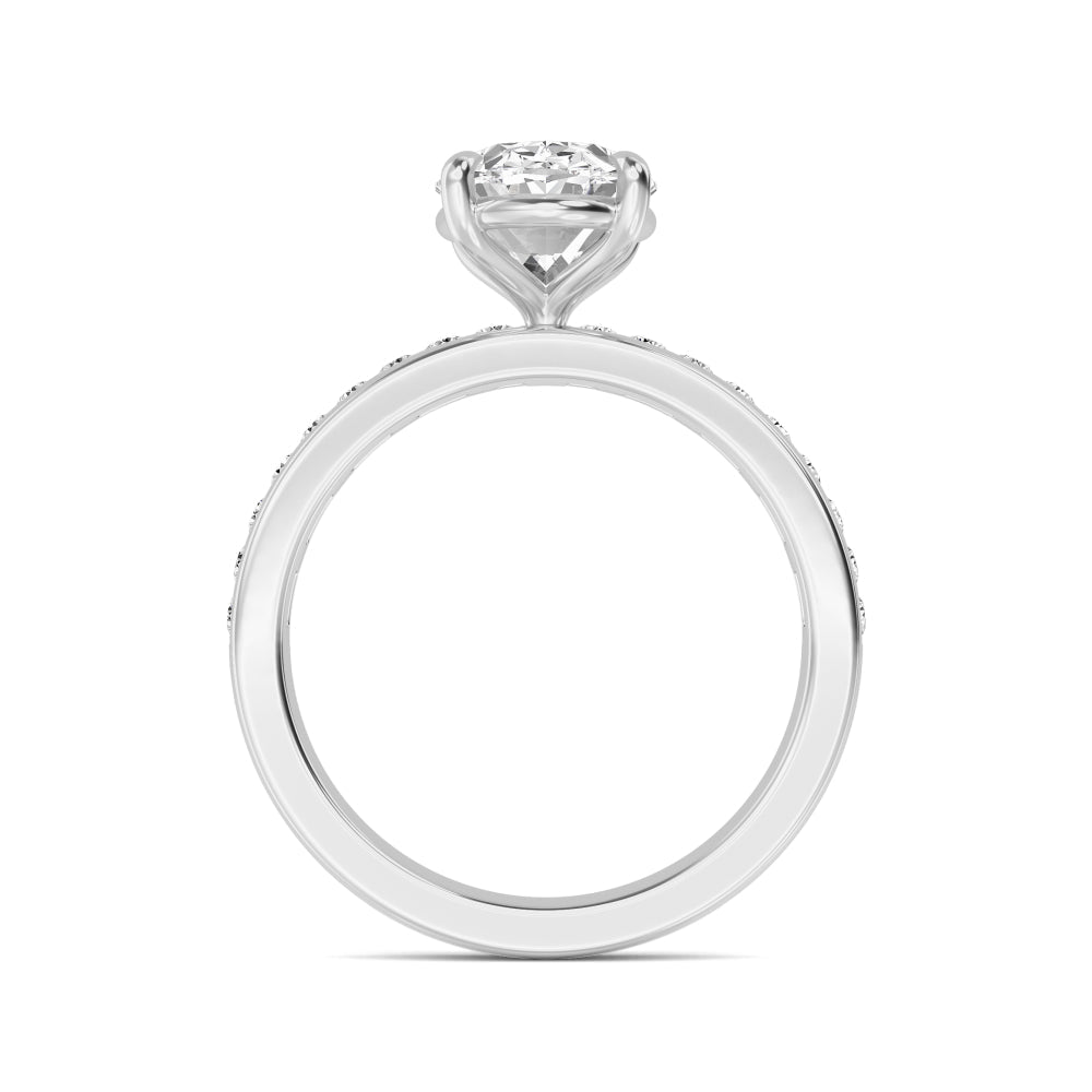3.20ctw Oval cut Lab Grown Diamond Channel Set Engagement Ring