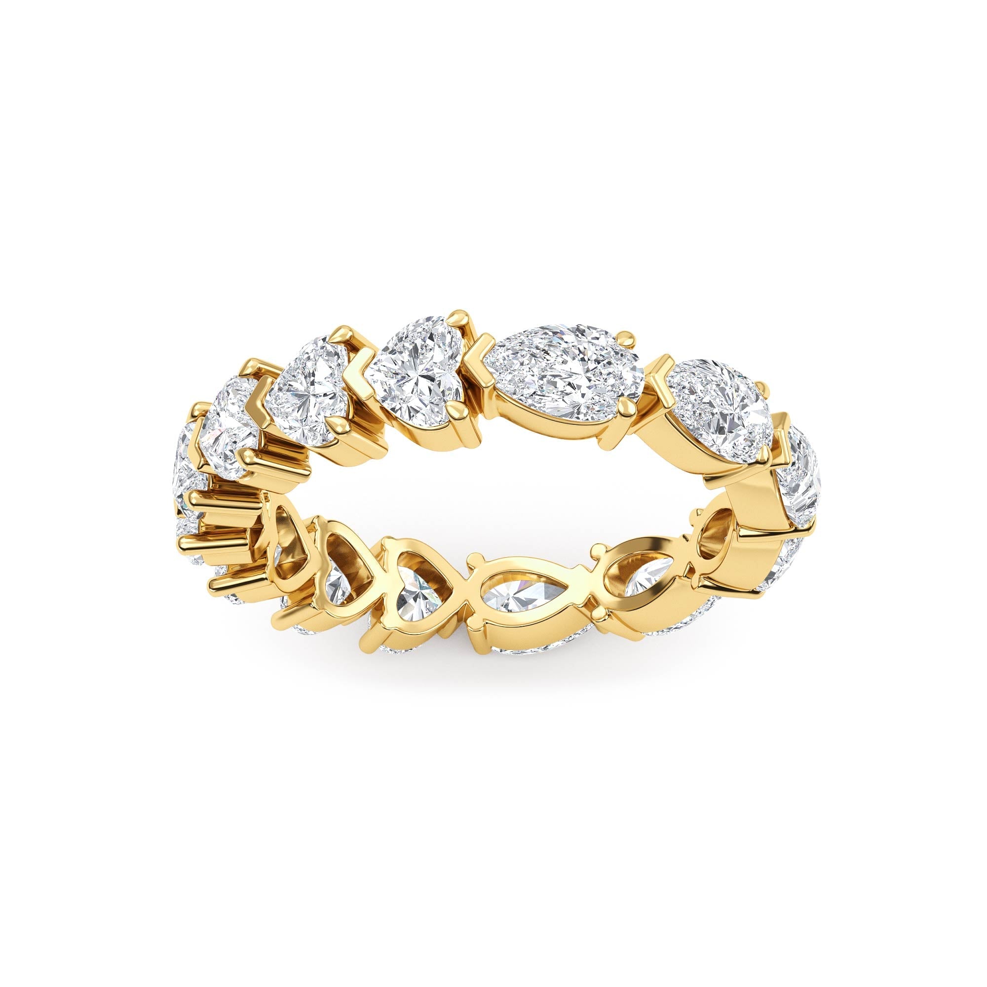 2.50ct Heart and Pear cut Half and Half Full Eternity Ring