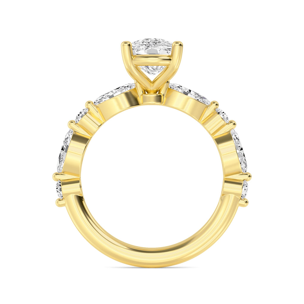 The Lucia 2.78ctw Elongated Cushion cut Lab Grown Diamond Engagemnt Ring
