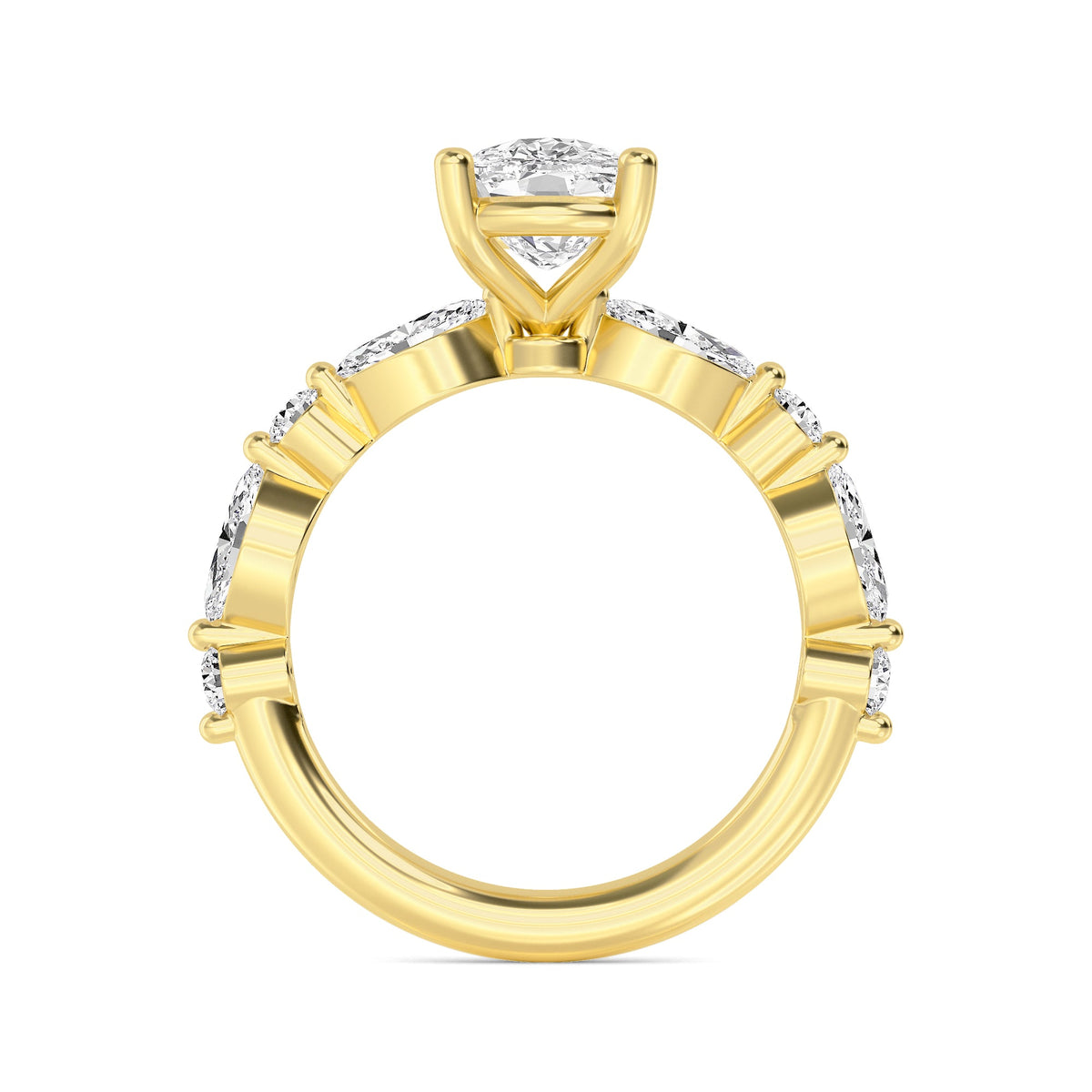 The Lucia 2.78ctw Elongated Cushion cut Lab Grown Diamond Engagemnt Ring