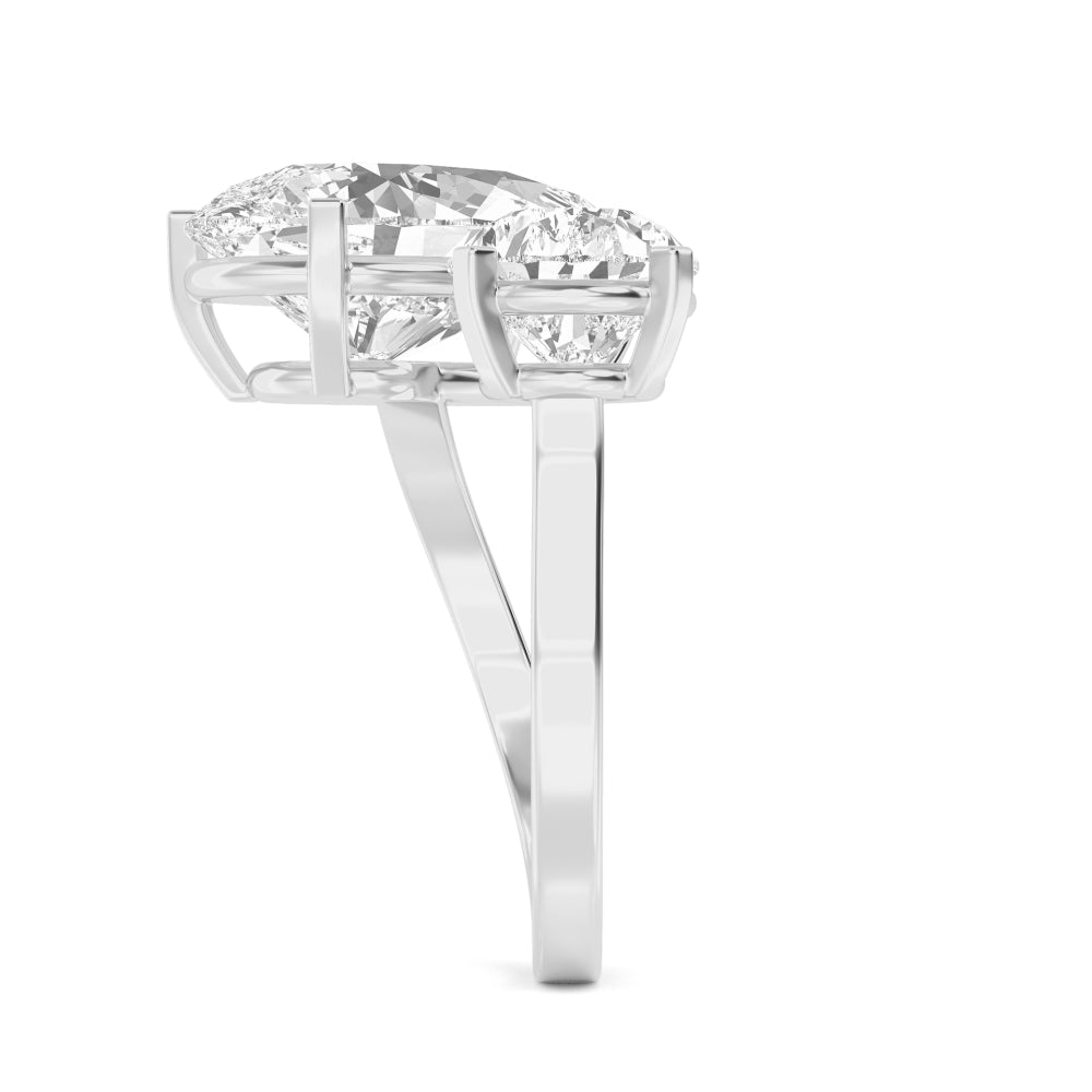 4.00ctw Double Pear cut Lab Grown Diamond Toi et Moi Engagement Ring