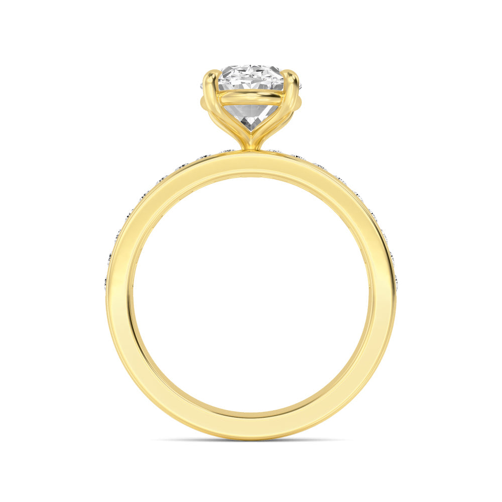 3.20ctw Oval cut Lab Grown Diamond Channel Set Engagement Ring