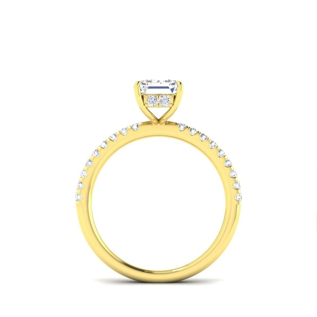 The Victoria 2.35ctw Radiant cut Lab Grown Diamond Hidden Halo Engagement Ring