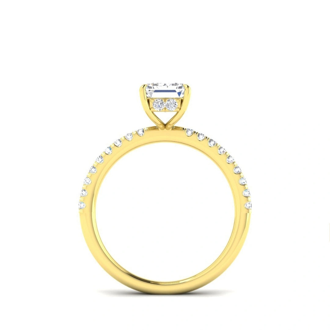 The Victoria 2.35ctw Radiant cut Lab Grown Diamond Hidden Halo Engagement Ring